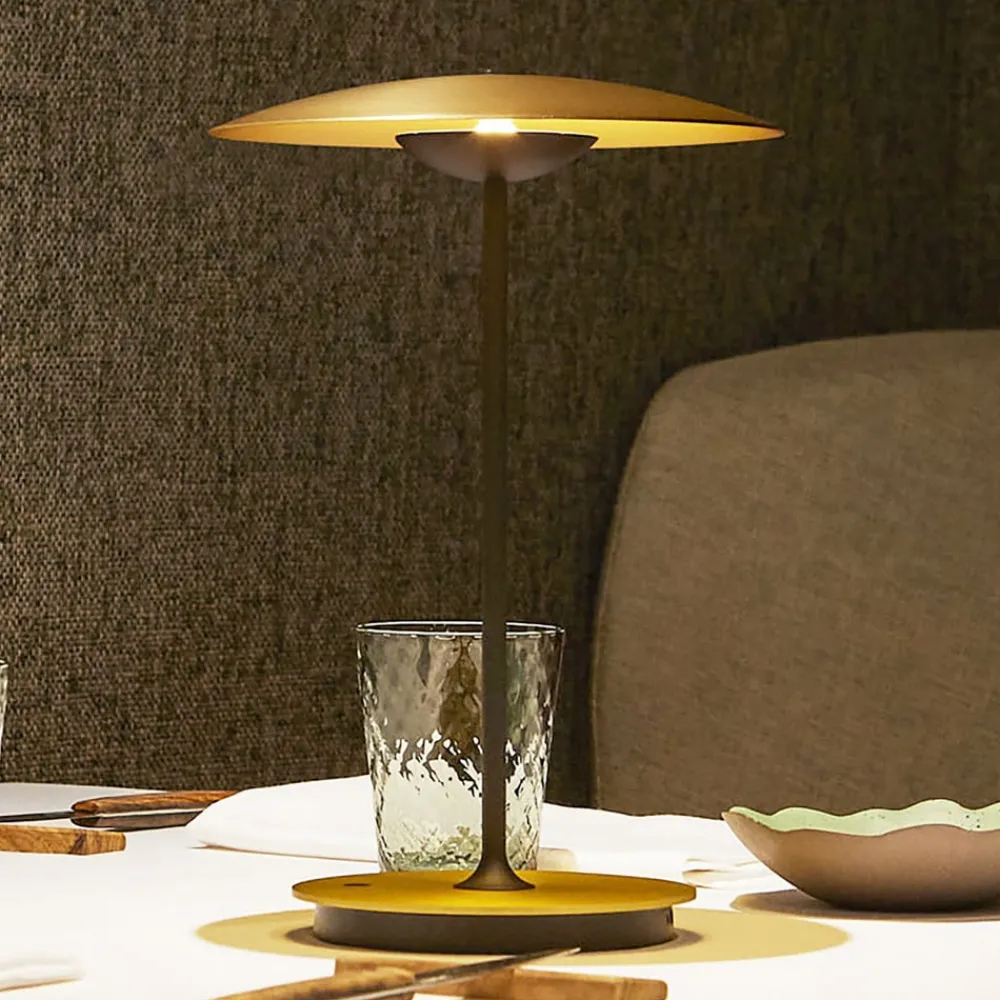 MARSET Bordlamper>LED-bordlampe Ginger, aluminium, messing, dæmpbar.