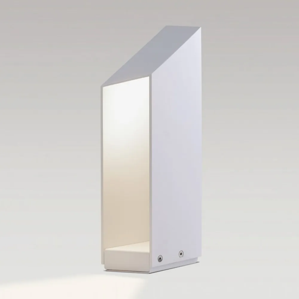 LED-sokkellampe Domus, højde 37 cm, hvid, aluminium^MARSET Best