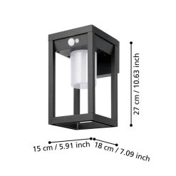 EGLO Martano udendørs LED-væglampe, solcelle, sensor