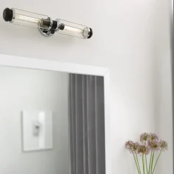 HINKLEY Masthead væglampe til badeværelset, krom, 2 lyskilder, højde 61 cm, IP44