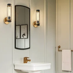 HINKLEY Væg- Og Spejllamper>Masthead væglampe til badeværelset, messing, 1 lyskilde, højde 35 cm