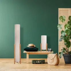 Matilda gulvlampe med stofskærm i hør-look^Näve Hot