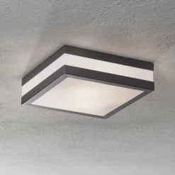 Brilliant Matteo udendørs loftlampe, 2 x E27, IP44, antracit