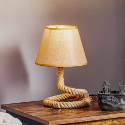 ONLI Mauli bordlampe lavet af reb og stof