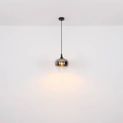 Globo Maxy hængelampe, Ø 29 cm, røgfarvet grå, glas