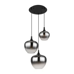 Maxy hængelampe, Ø 48 cm, røggrå, glas, 3 lyskilder.^Globo Outlet