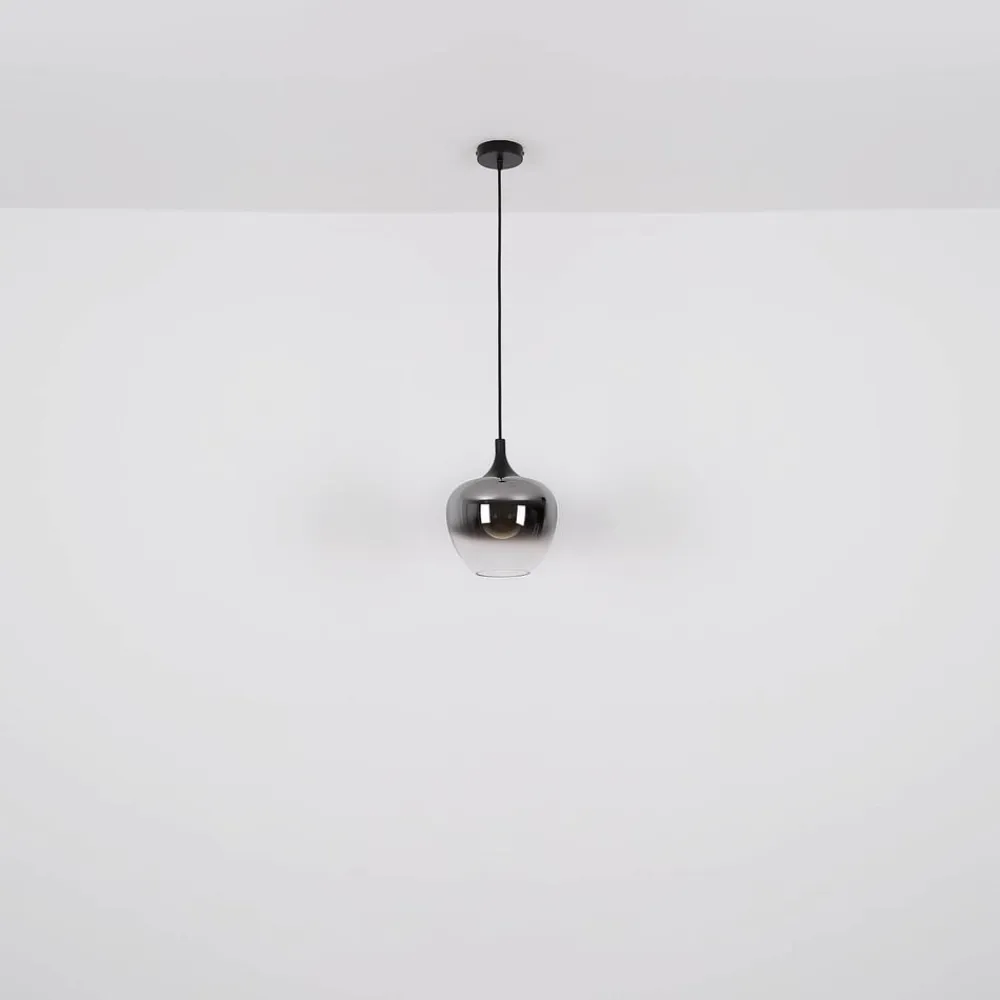 Globo Maxy hængelampe, længde 100 cm, røggrå, glas, 4 lyskilder.