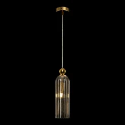 Maytoni Antic hængelampe, glasskærm i cognac