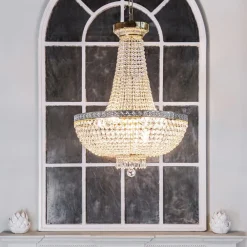 Maytoni Lysekroner>Bella lysekrone, guldfarvet, krystal, Ø 50 cm