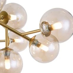 Maytoni Loftlamper>Dallas loftlampe, 20 glaskugler, guld