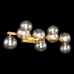 Dallas væglampe med 9 glaskugler, guld^Maytoni Hot