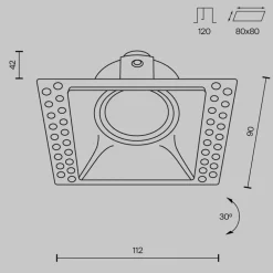 Dot indbygningslampe, kantet, sort^Maytoni Best