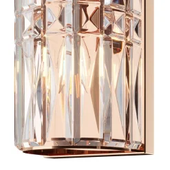 Maytoni Facet væglampe, højde 75,2 cm, guldfarvet, glas