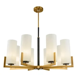 Fortano lysekrone, 8 lyskilder, glasskærme^Maytoni Hot