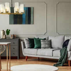 Fortano lysekrone, 8 lyskilder, glasskærme^Maytoni Hot