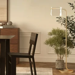 Maytoni Gulvlamper|Gulvlamper>gulvlampe Cabaret, messing, højde 126,5 cm