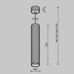 hængelampe Calipso, hvid, Ø 5,6 cm, aluminium, GU10^Maytoni Clearance
