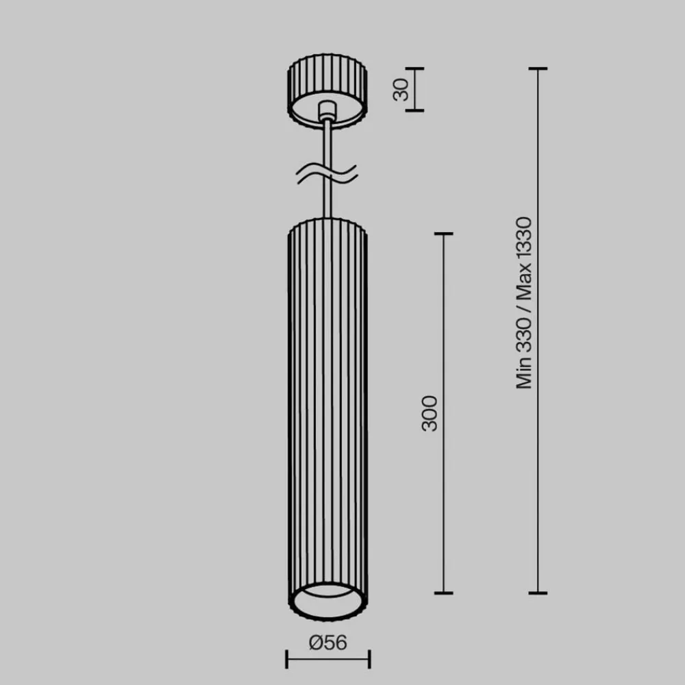 hængelampe Calipso, hvid, Ø 5,6 cm, aluminium, GU10^Maytoni Clearance