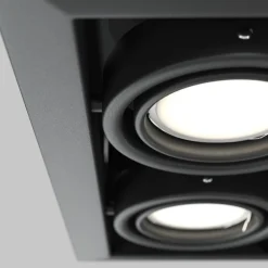 indbygningslampe i metal, sort, 25 x 13 cm, 2 lyskilder^Maytoni New