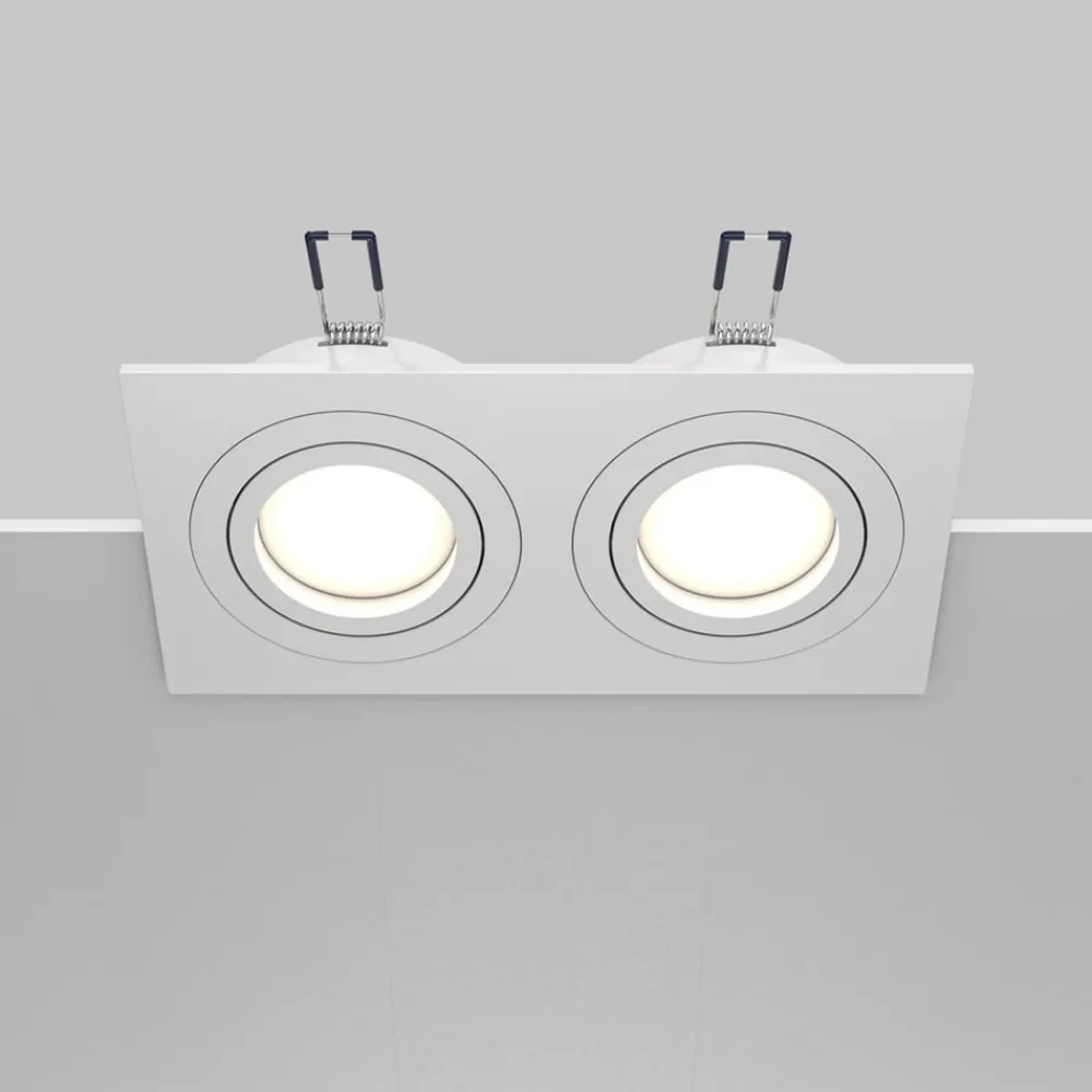 indbygningslampe Atom, hvid, 2 lyskilder, 17,5 x 9,2 cm^Maytoni Online