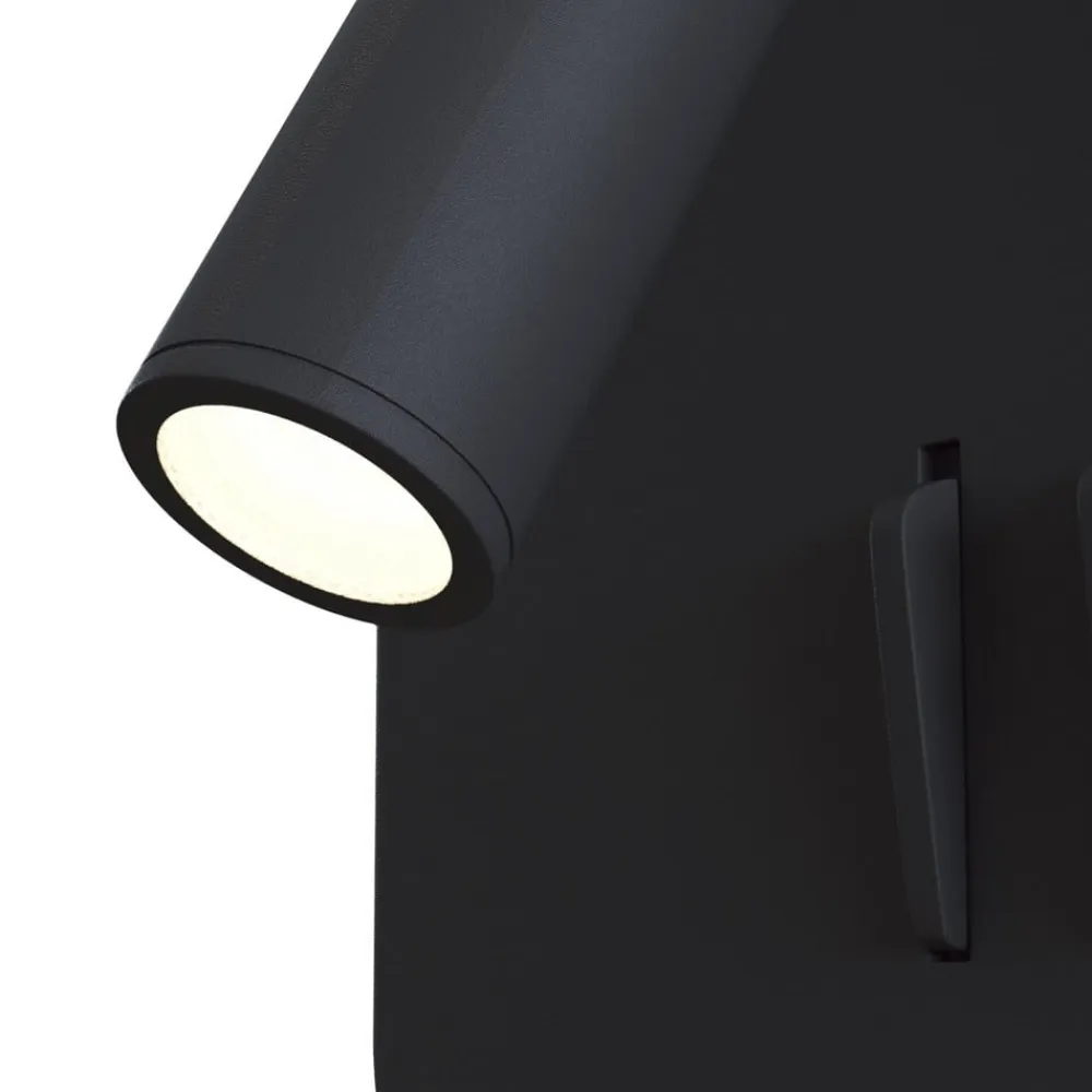 Ios 176 LED-væglampe, kantet, sort^Maytoni Discount