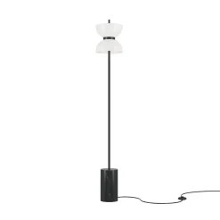 Maytoni LED-gulvlampe Kyoto, sort, højde 145 cm, marmor