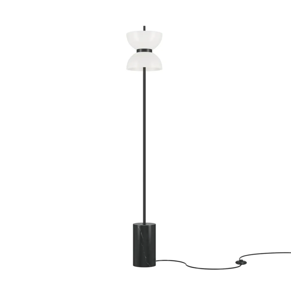 Maytoni LED-gulvlampe Kyoto, sort, højde 145 cm, marmor