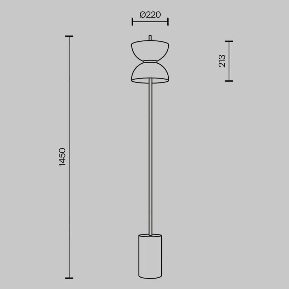 Maytoni LED-gulvlampe Kyoto, sort, højde 145 cm, marmor