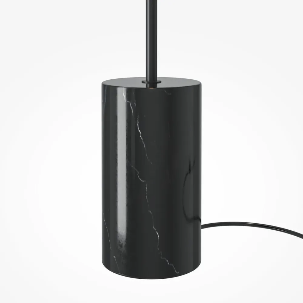 Maytoni LED-gulvlampe Kyoto, sort, højde 145 cm, marmor