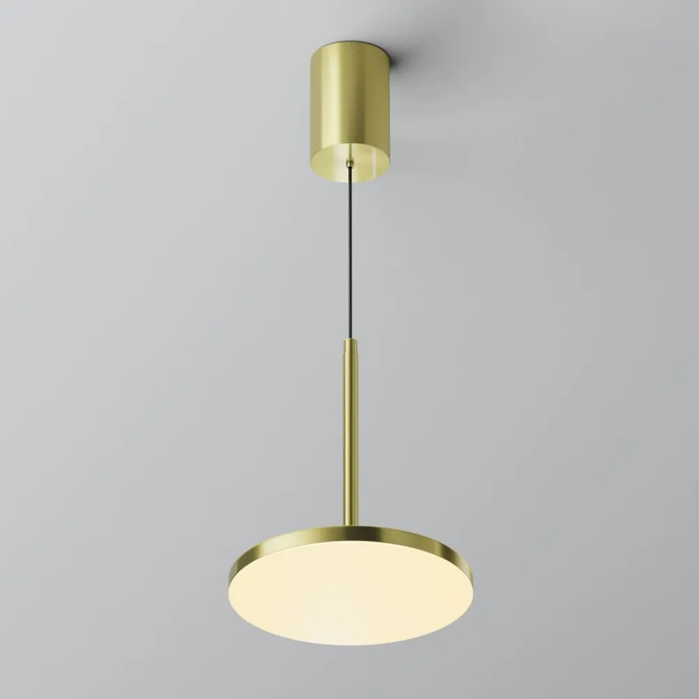 Maytoni Arbejdsrum/Kontor>LED-hængelampe Plato, messing, Ø 18,5 cm, aluminium