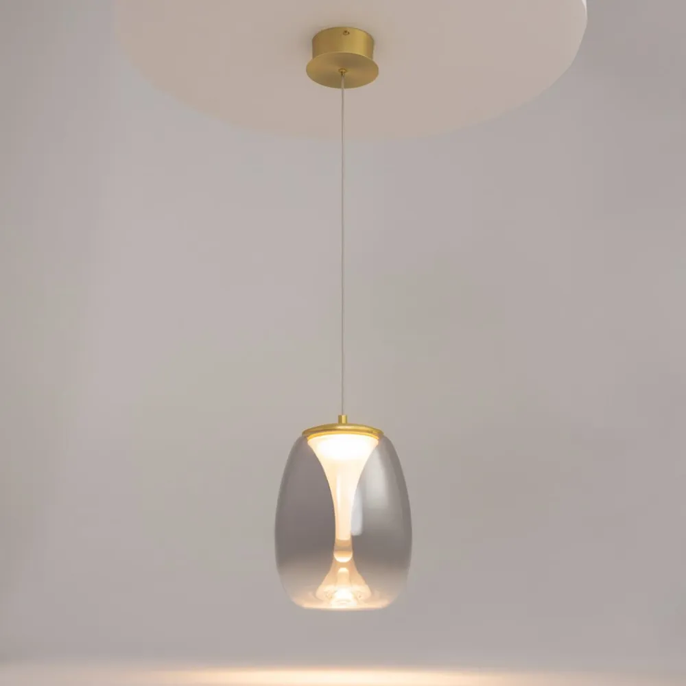 LED-hængelampe Splash, røggrå, Ø 20 cm, glas^Maytoni Outlet