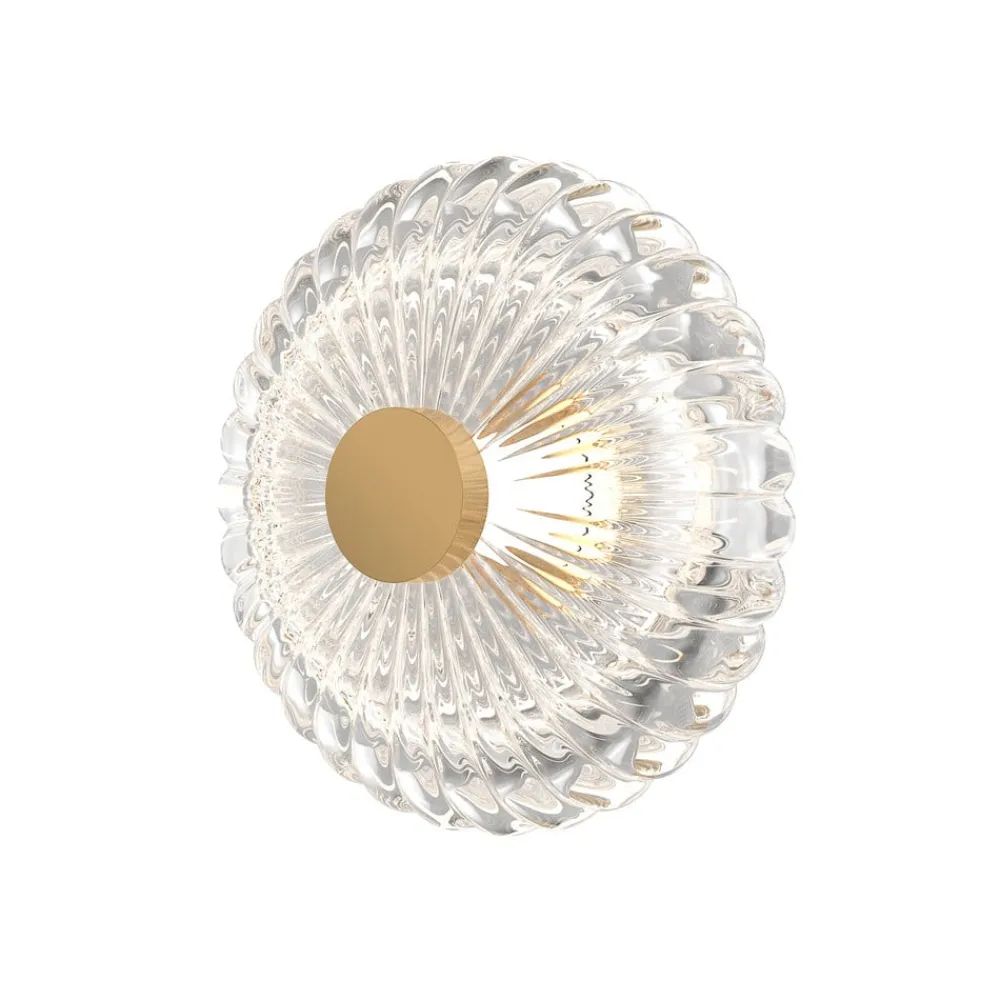 Maytoni LED-væglampe Amulet, rund, Ø 18 cm, klar/guld