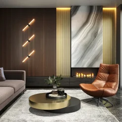 Maytoni LED-væglampe Axis, sort, længde 63 cm aluminium/akryl