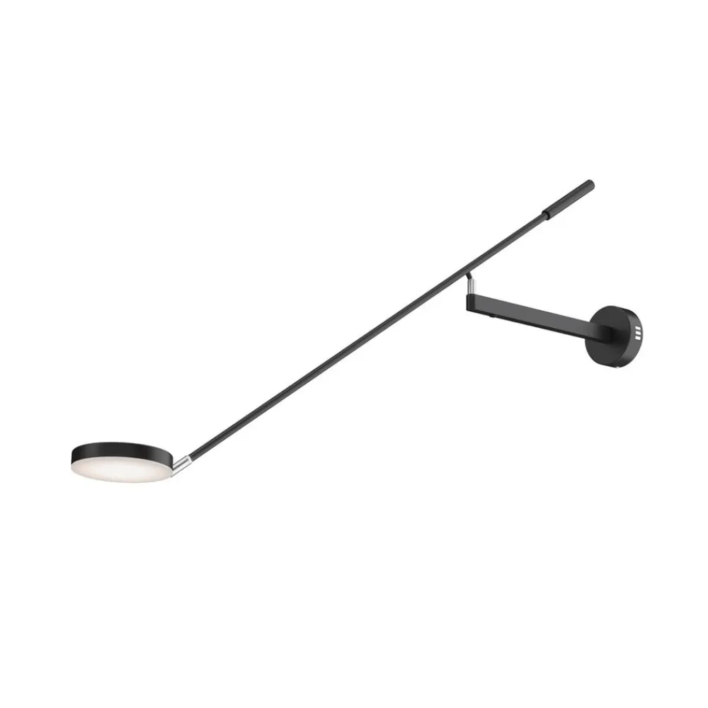 Maytoni LED-væglampe Fad, sort, metal 100 cm justerbar