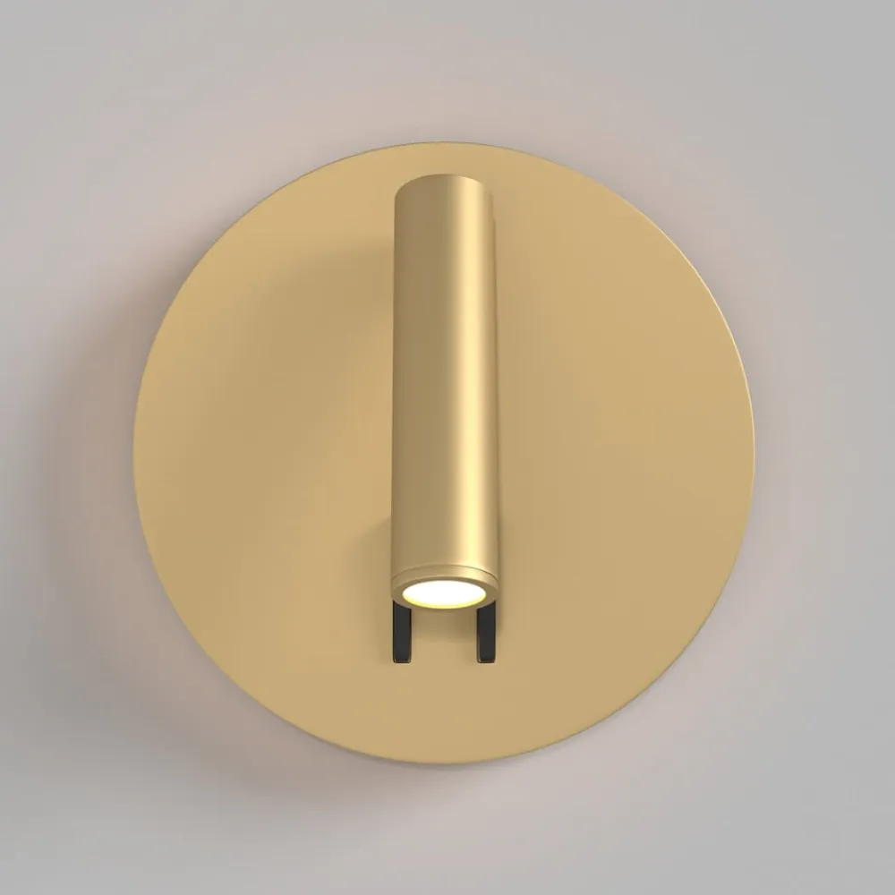 Maytoni Væglamper>LED-væglampe iOS 176, guldfarvet, rund, aluminium