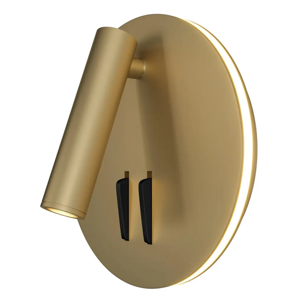 Maytoni Væglamper>LED-væglampe iOS 176, guldfarvet, rund, aluminium