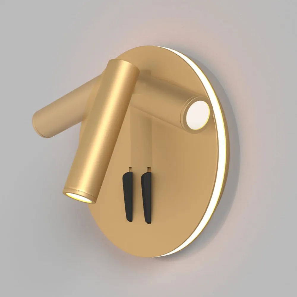 Maytoni Væglamper>LED-væglampe iOS 176, guldfarvet, rund, aluminium