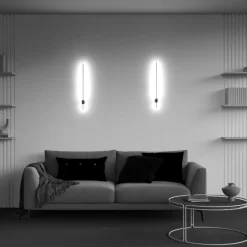 LED-væglampe Pars, 62,3 cm, sort/guld, aluminium^Maytoni Sale