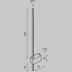 LED-væglampe Pars, 62,3 cm, sort/guld, aluminium^Maytoni Sale