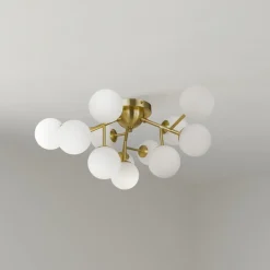 Maytoni Loftlamper|Loftlamper>loftlampe Dallas, 12 lyskilder, guldfarvet/hvid