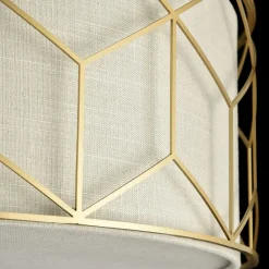 loftlampe Messina, Ø 57 cm, beige, linned^Maytoni Discount