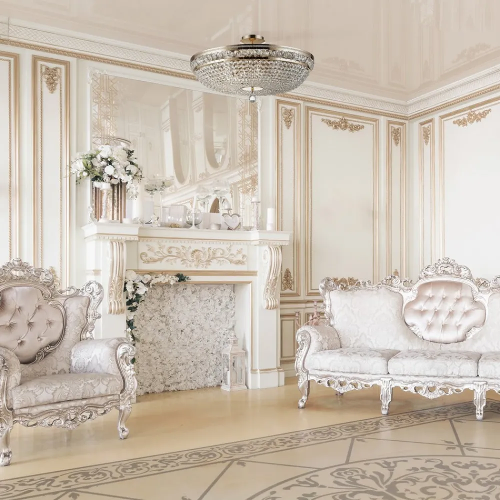 Maytoni loftlampe Ottilia, Ø 65 cm, guldfarvet, krystal