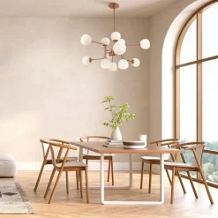 lysekrone Erich, messing roséglas/metal 12 lyskilder.^Maytoni New