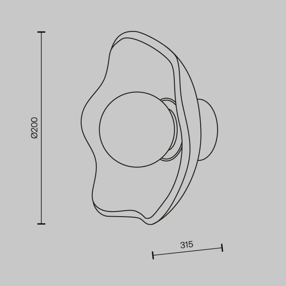Maytoni Miracle væglampe, Ø 20 cm, messingfarvet, glas