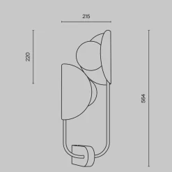 Tropic væglampe, højre, messing, 2 lyskilder, metal^Maytoni New