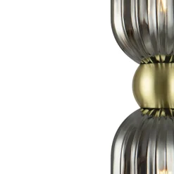 Maytoni væglampe Antic, 2 lyskilder, guld/grå, glas