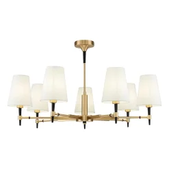 Maytoni Zaragoza lysekrone, 7 lyskilder, stofskærm