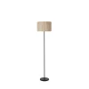 Searchlight Meadow gulvlampe, sort, brun, naturfiber, stål