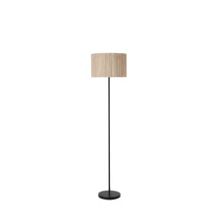 Searchlight Meadow gulvlampe, sort, brun, naturfiber, stål