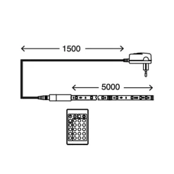 Briloner Med 164 lysfunktioner - Mo 500 cm RGB-LED-stripe
